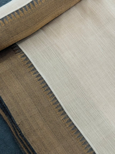Handwoven Mangalgiri Cotton Saree | Off-White | Gold Zari | Handwoven | Ships from California